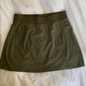 Army green athletic skirt